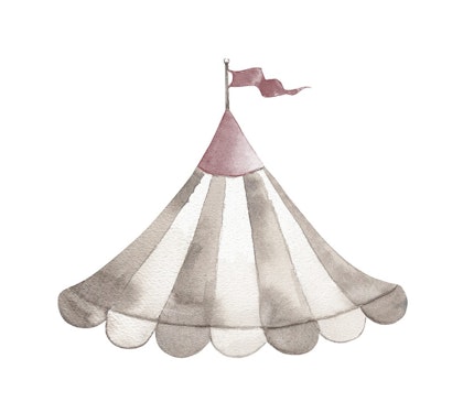 Babylove, wall sticker Circus roof tent dusty pink