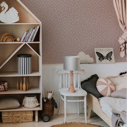 Dekornik, tapet Irregular Dots Powder Pink Cappucino