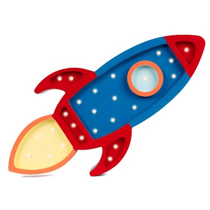 Little Lights, Night light for the children's room, Space rocket navy/red/ yellow