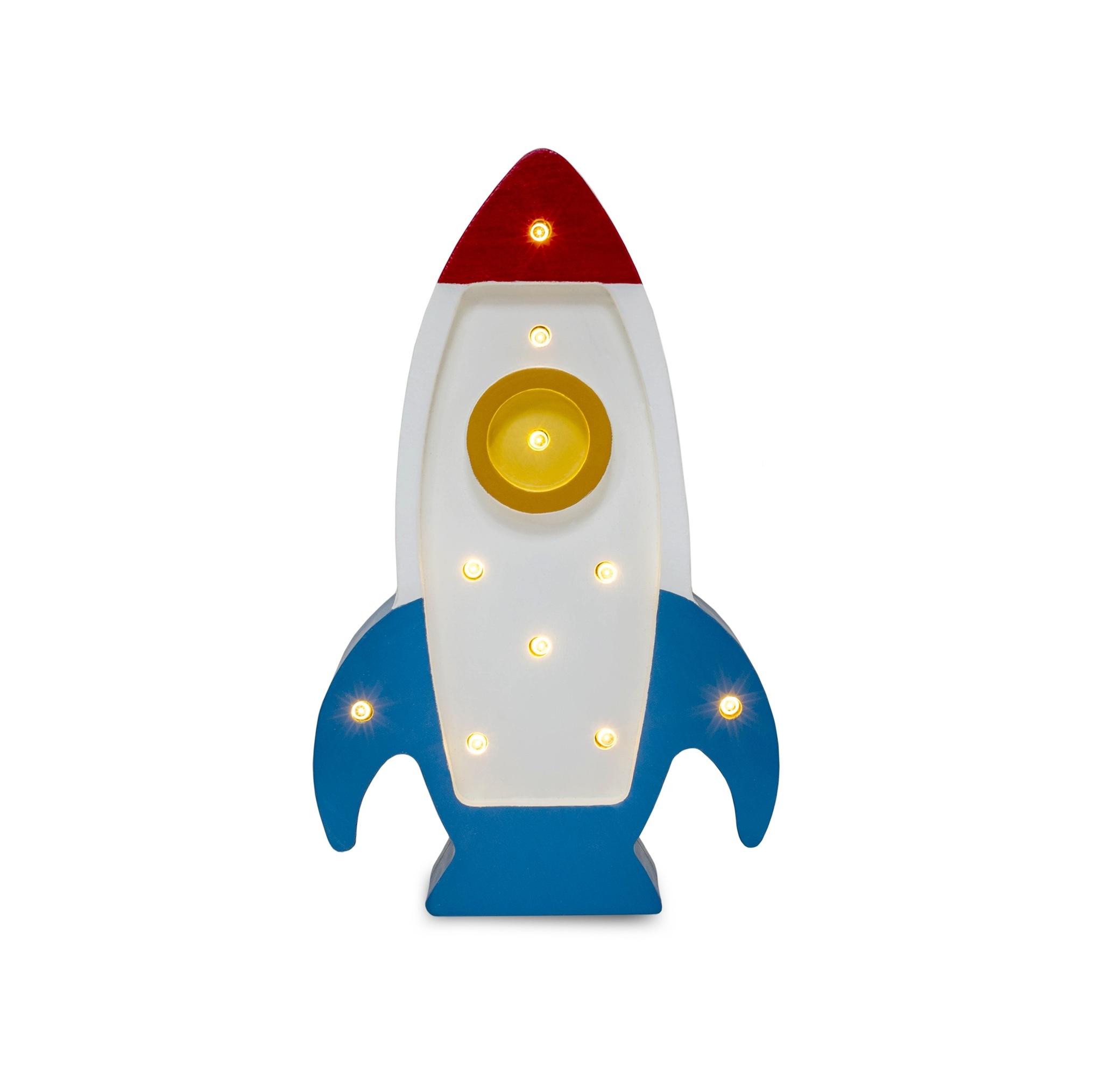 Little Lights, Night light for the children's room, Space rocket mini White/Blue/Yellow 