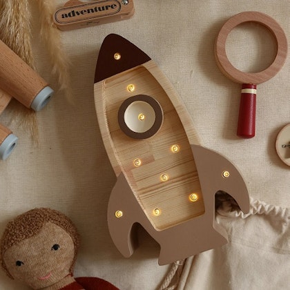 Little Lights, Night light for the children's room, Space rocket mini Cappuccino