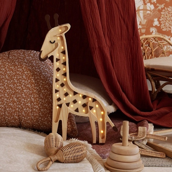 Little Lights, Night lamp for children's room, Giraff Wood 