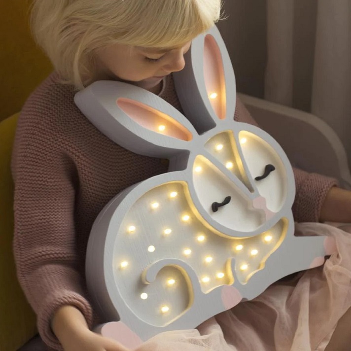 Little Lights, Night light for the children's room, Grey bunny 