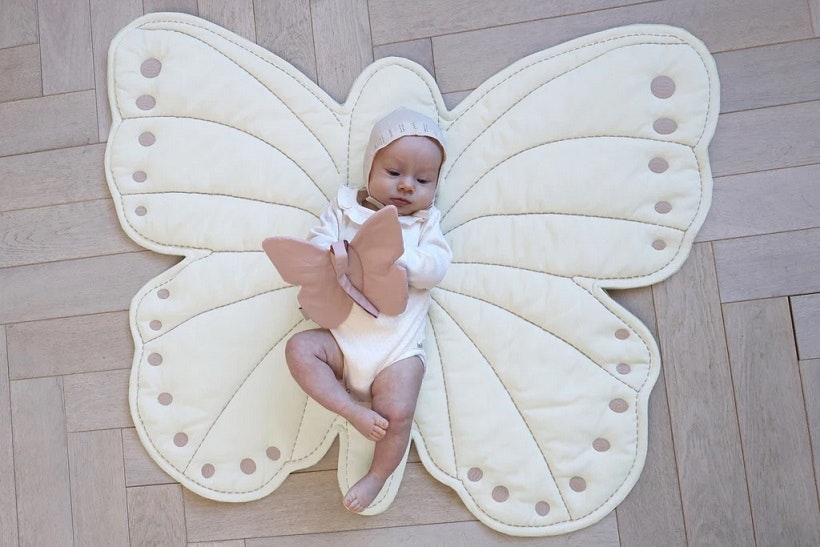 Cam Cam, lekmatta i bomull Butterfly, Off white 