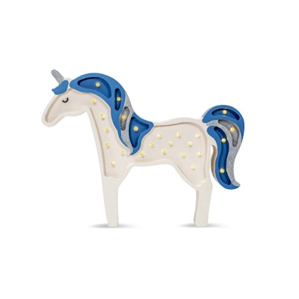 Little Lights, Night lamp for children's room, Unicorn blue glitter