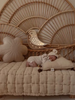 Little Lights, Night light for the children's room, Large bird Coffee wood