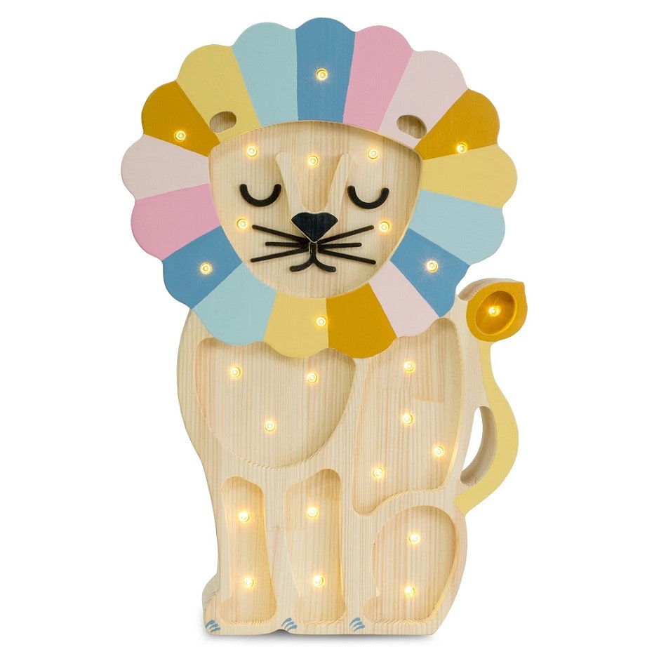 Little Lights, Night light for the children's room, Lion rainbow retro 