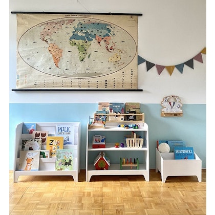 Floor bookcase for the children's room, white