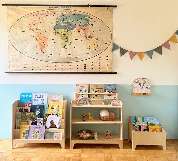 Floor bookcase for the children's room, oak 