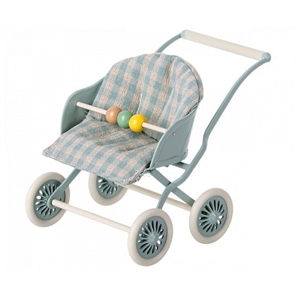 Maileg, large pram mouse, mint