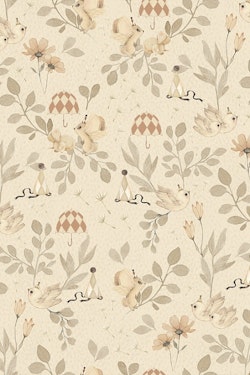 Mrs Mighetto, tapet Forest Flowers, Off White