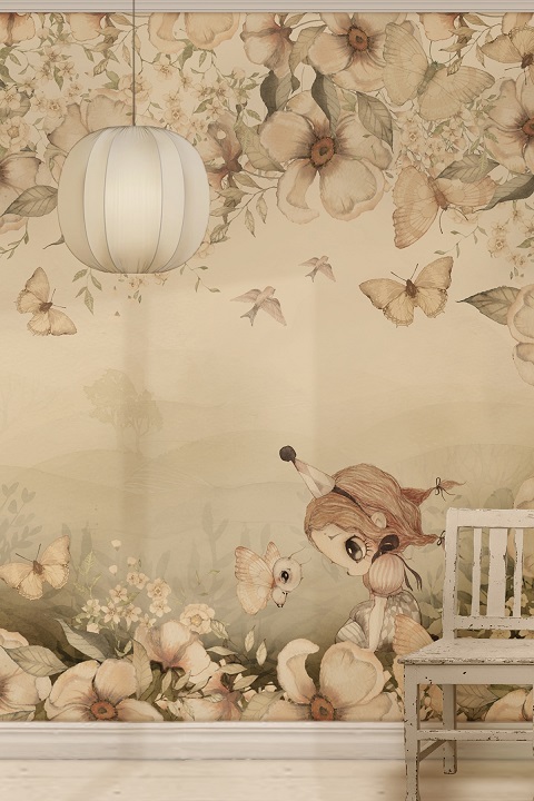 Mrs Mighetto, wallpaper mural The Floral Glade 