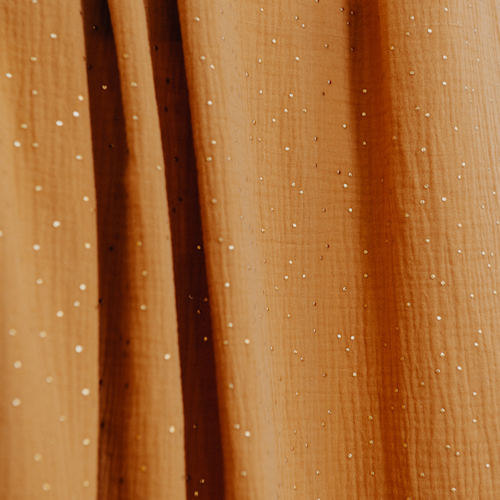 Babylove, Mustard bed canopy in cotton muslin with LED lights