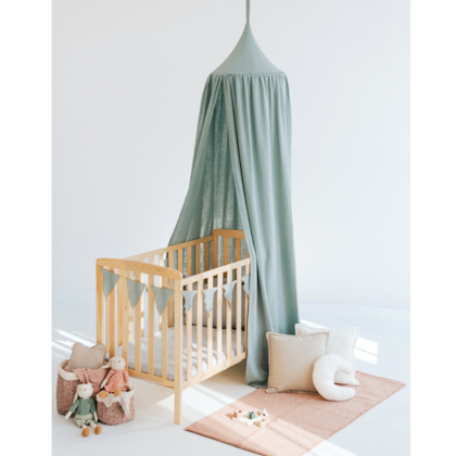 Babylove, Eucalyptus bed canopy in cotton muslin with LED lights