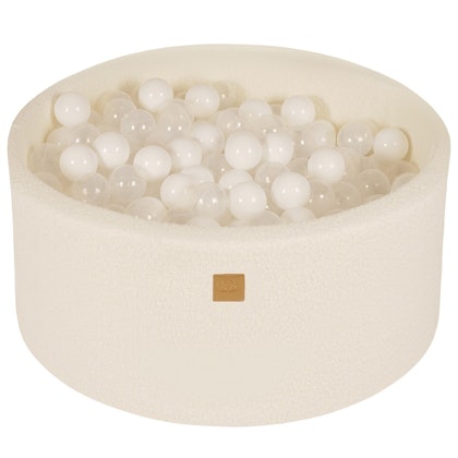 Meow, snow white boucle ball pit with 200 balls (white, transparent)