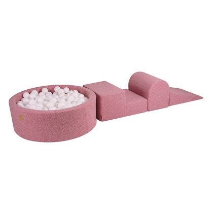 Meow, Pink buildable boucle playground with ball pit, 200 balls