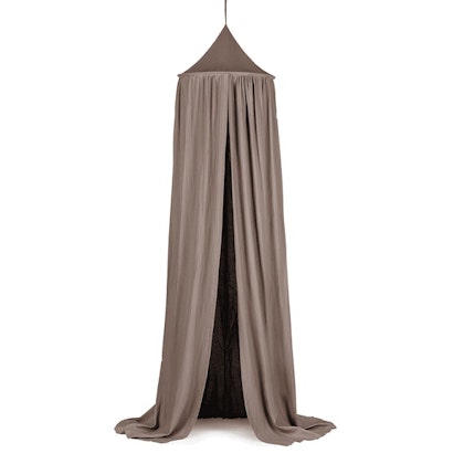 Large maxi coconut brown linen bed canopy, Cotton & Sweets