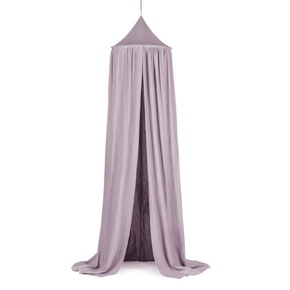Mauve linen bed canopy for the children's room, Cotton&Sweets 