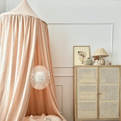 Apricot bed canopy in muslin cotton, Cotton & Sweets