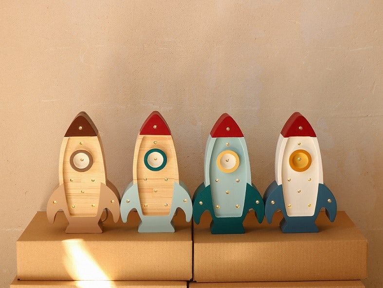 Little Lights, Night light for the children's room, Space rocket mini Natural 