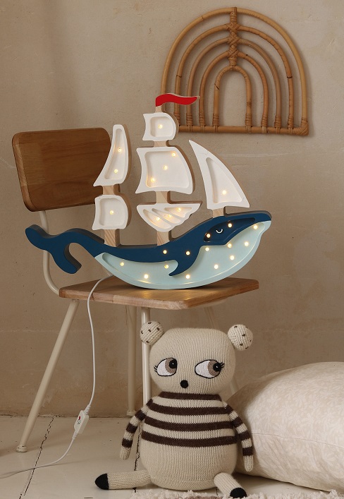Little Lights, Night lamp for children's room, Ship white/navy 