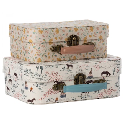 Maileg, storage boxes with fabric 2-pack, Chevaux heureux