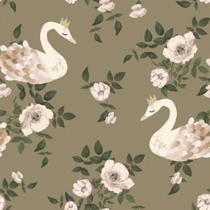 Dekornik, wallpaper Swans kingdom green