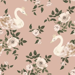 Dekornik, wallpaper Swans kingdom pink