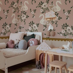 Dekornik, wallpaper Swans kingdom pink