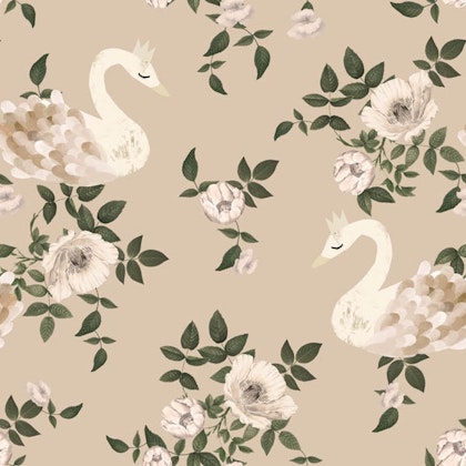 Dekornik, wallpaper Swans kingdom beige