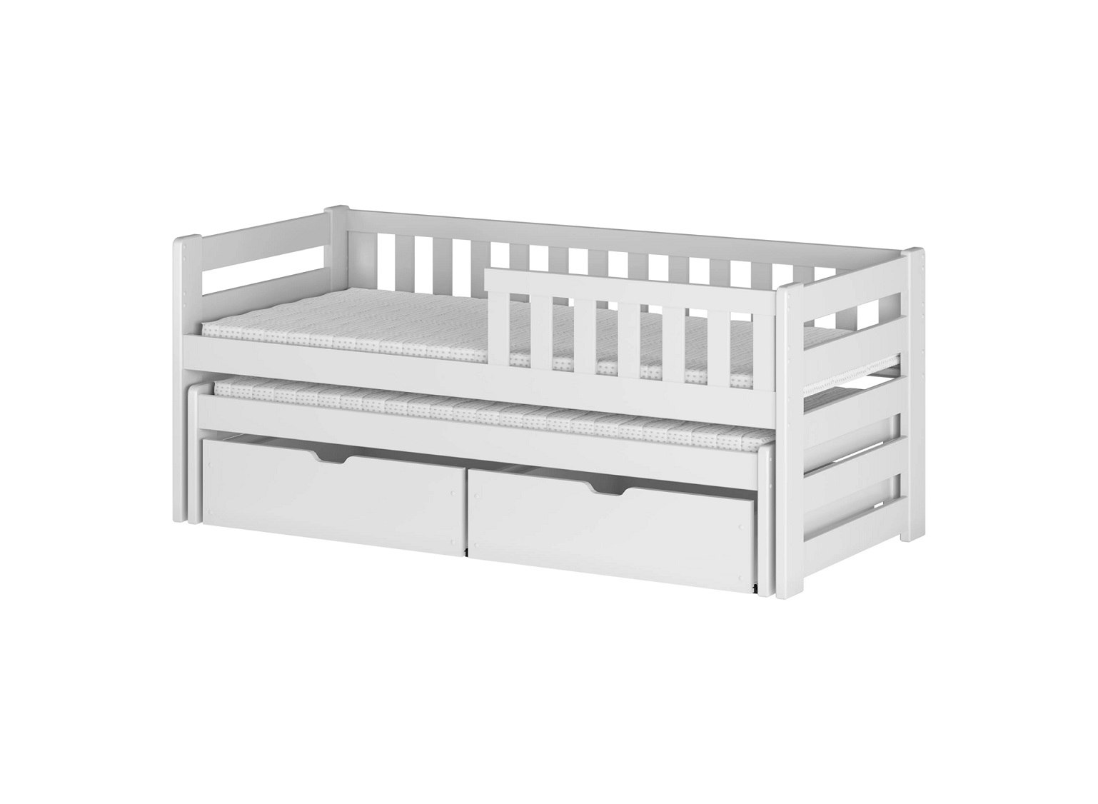 Children's bed with barrier and extra bed, Billy 