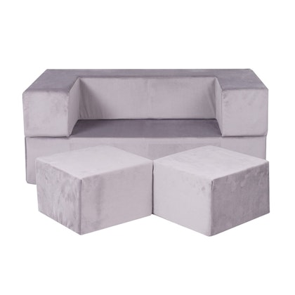 Meow, Byggbart möbelset med barnsoffa, grå