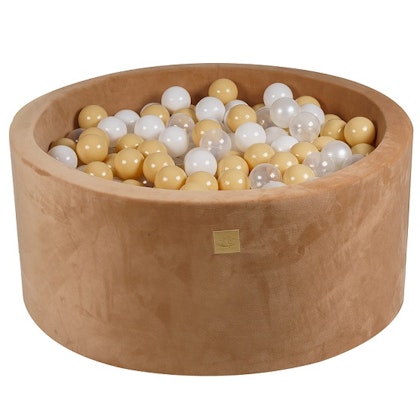 Meow, caramel velvet ball pit with 300 balls, Beige mix