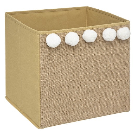 Storage basket pompom, natural 