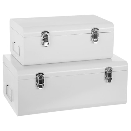 White suitcase storage, 2-pack