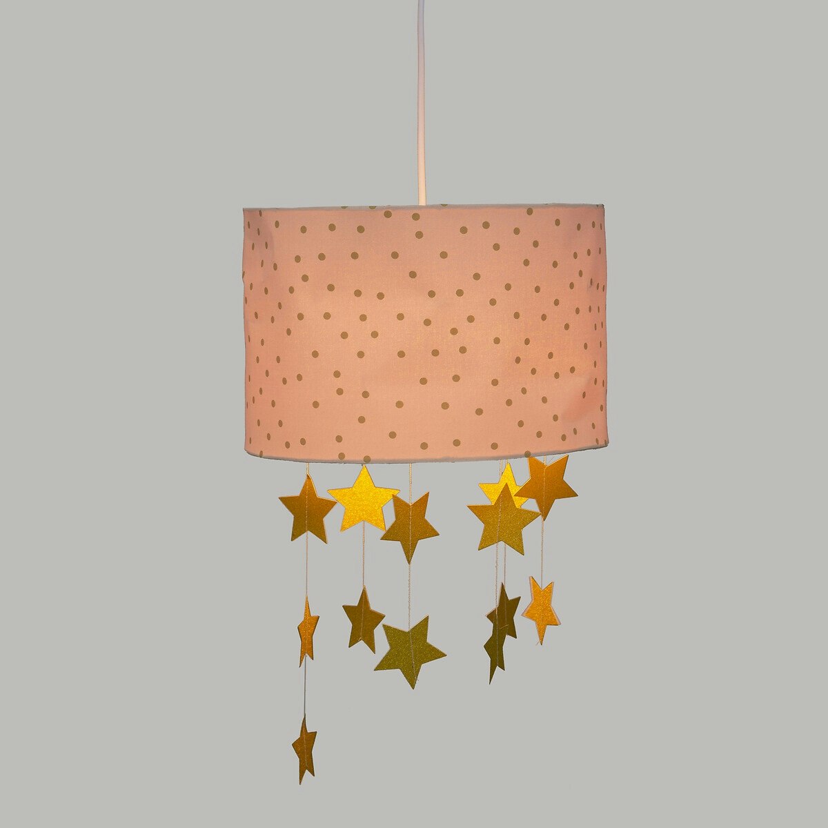 Pink ceiling lamp for the children's room, stars 