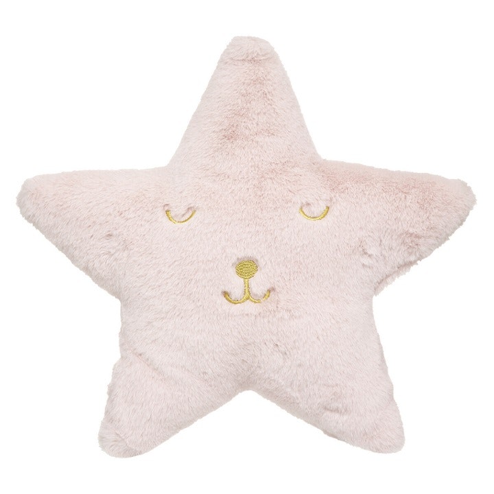 Pink plush pillow for the children's room, star 