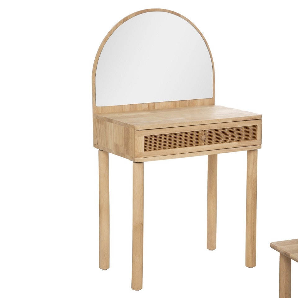 Mirror table with stool for the children's room, natural 