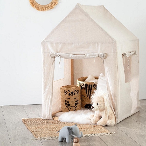 Play tent hut for the children's room, beige 
