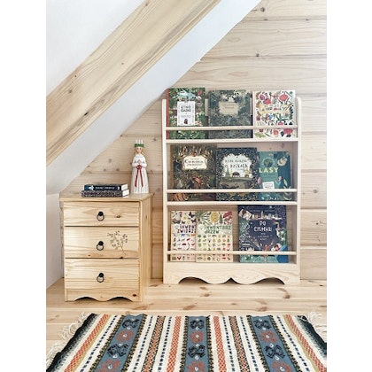 Rustic bookcase for the children's room, natural