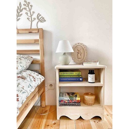 Rustic bedside table for the children's room, natural