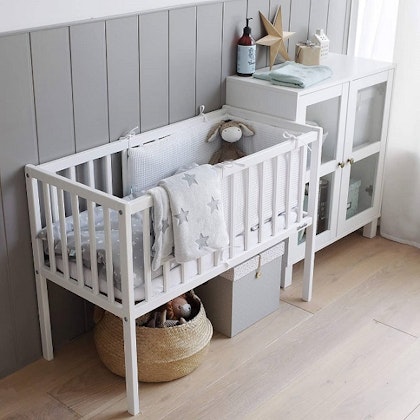 Cot bedside crib, white