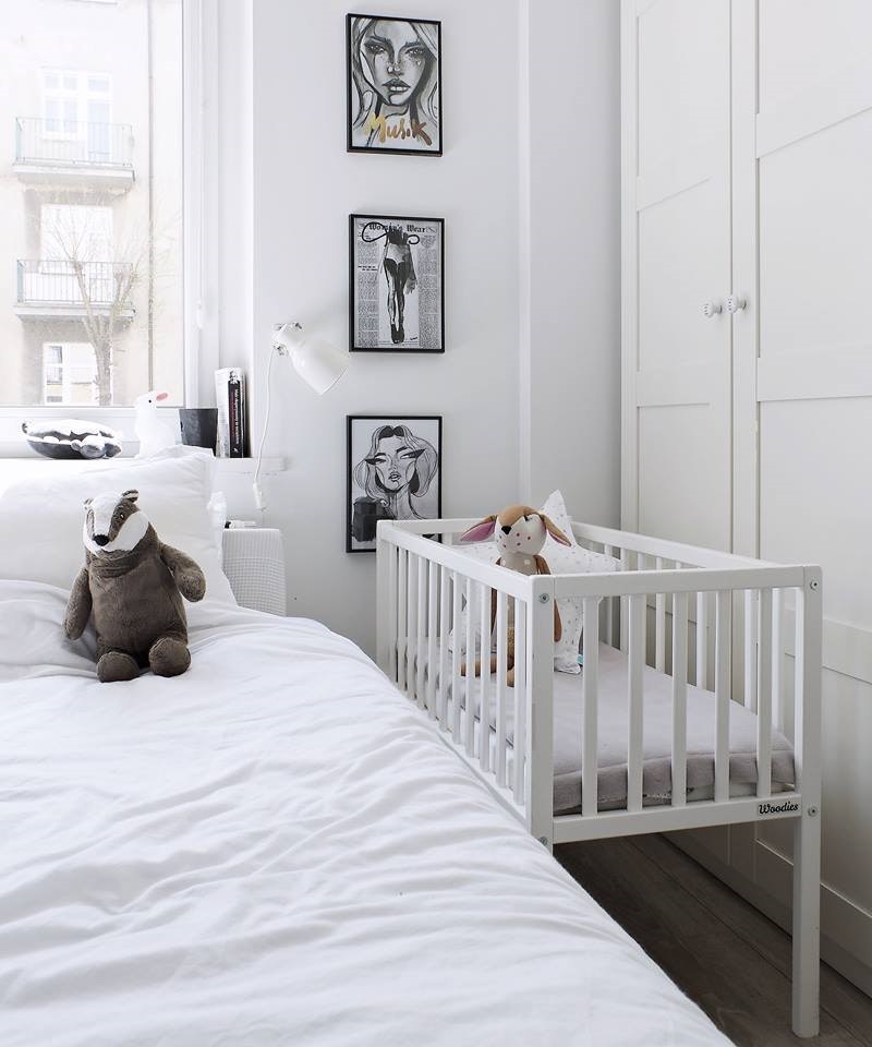 Cot bedside crib, white 
