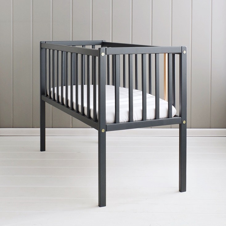 Crib bedside crib Starry Night, anthracite 