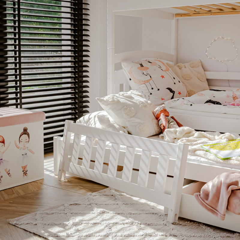 White bunk bed with three beds, Betty 90x200 cm 