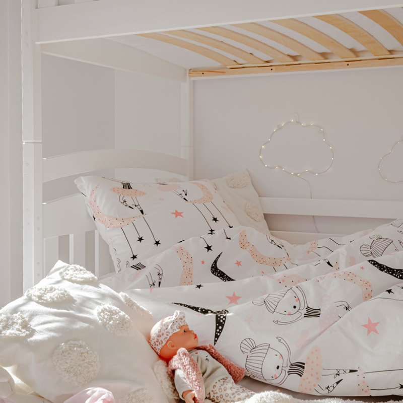 White bunk bed with three beds, Betty 80x180 cm 