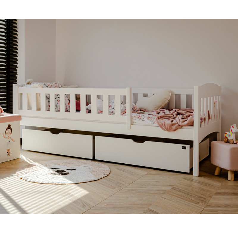 White children's bed with storage, day bed George 90x200 cm 