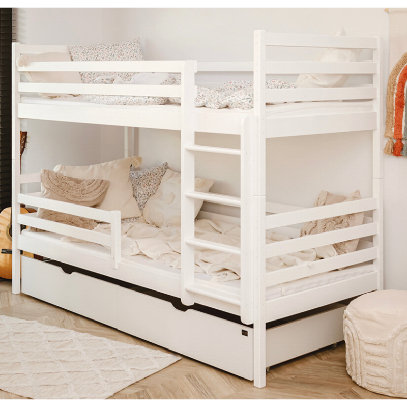 White bunk bed with storage, Naomi 80x180 cm 