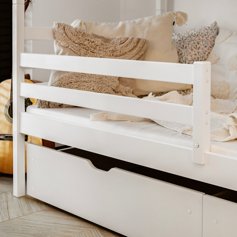 White bunk bed with storage, Naomi 90x200 cm 