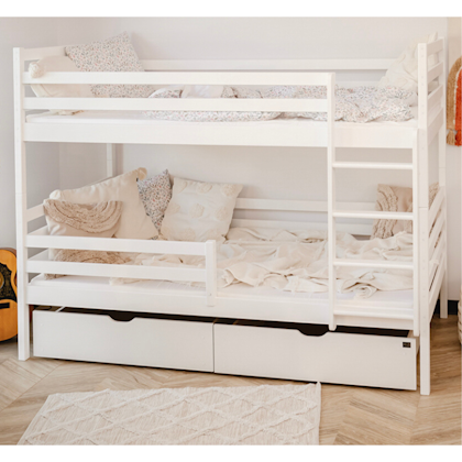 White bunk bed with storage, Naomi 90x200 cm